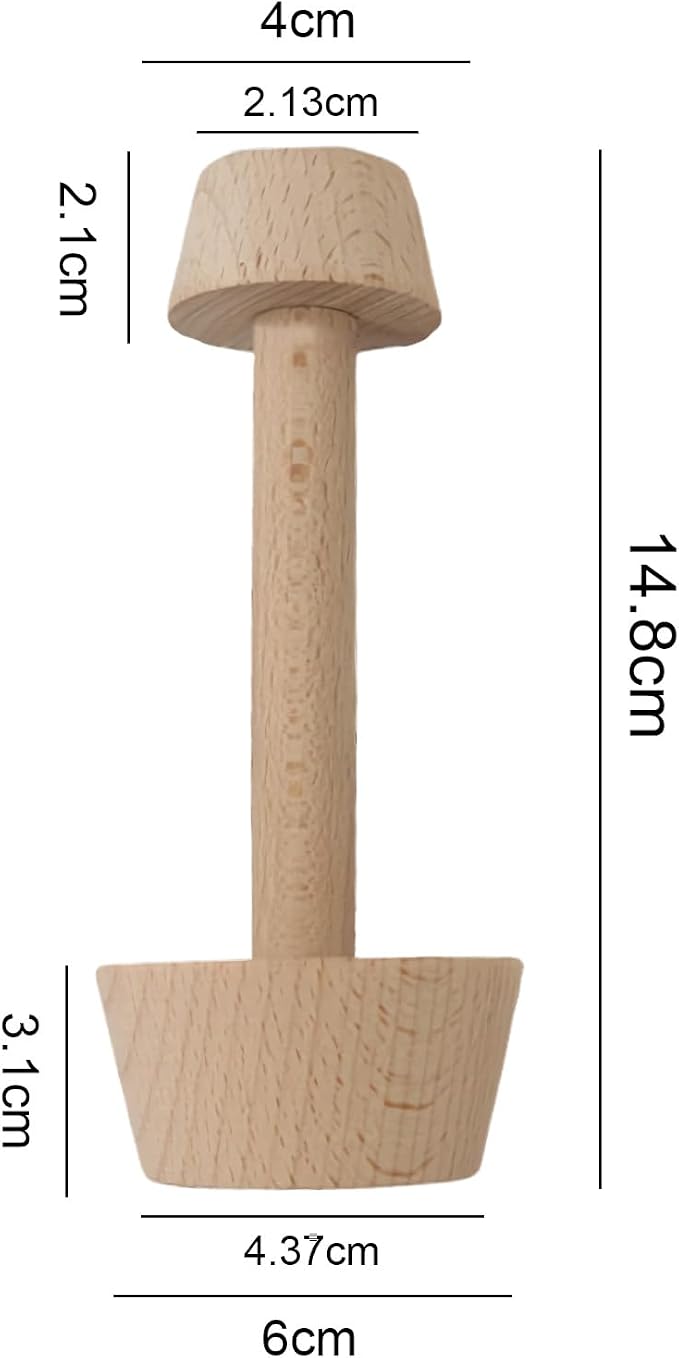 Wooden Tart Tamper,Pie Pastry Dough Tamper,Tart Pan Mold Cake Pastry Baking Tool for Tart, Cheesecakes, Pasta,Baking (Large double head)