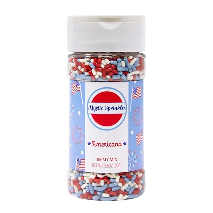 Mystic Sprinkles Fourth of July Sprinkles Mixes (Americana Jimmy Mix 3.5oz)