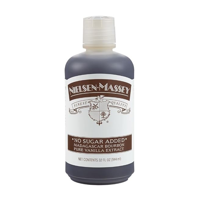 Nielsen-Massey No Sugar Added Madagascar Bourbon Pure Vanilla Extract for Baking and Cooking, 32 Ounce Bottle