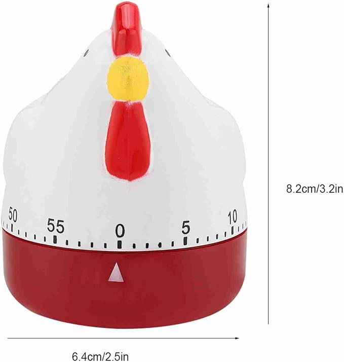 Kitchen Timer Cute, Mechanical Chicken Egg Timer, Up to 60 Minutes, Chicken Mechanical Wind Up Timer for Cooking, Children’S Study, Timing Reminder, Home Decor