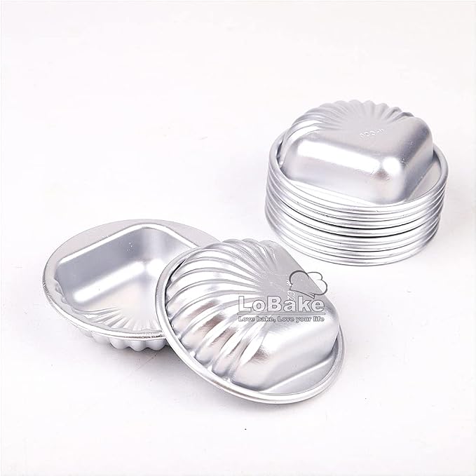 LoBake 10pcs per lot Various Design Fluted Edge Wavy Flower Cup Boat Round Shape Aluminium Tart Mould Jelly Pudding Cup Cupcake Mold Baking (C20)