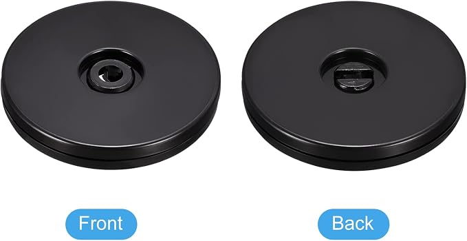 MECCANIXITY 3inch Rotating Swivel Stand with Steel Ball Bearings Lazy Susan Base Turntable for Kitchen Corner Cabinets, Black Pack of 4