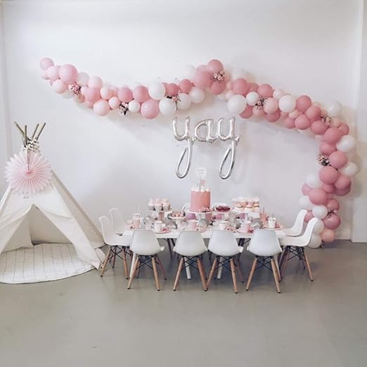 KICNIC Balloon Arch Kit, 6 Tape Strips and 6 Glue Point Dots for Garland, Party, Wedding, Birthday, Baby Shower, Graduation Decorations