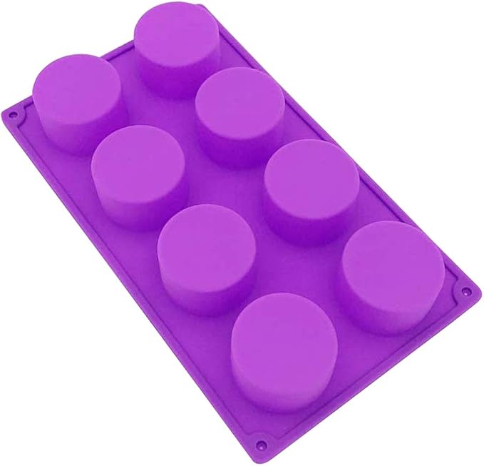 ECHODONE 8-Cavity Round Cylinder Soap Mold Cupcake Silicone Mold Handmade Cylinder Mold for Cake, Bread, Cupcake, Cheesecake, Cornbread, Muffin, Brownie, Bakeware Pan Tool etc.