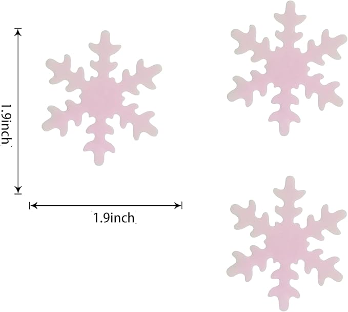 50PCS edible snowflakes for cake decorating Pink edible christmas cake decorations Wafer Paper snowflake cupcake toppers for Christmas Winter Holiday Frozen Theme Party Supplies