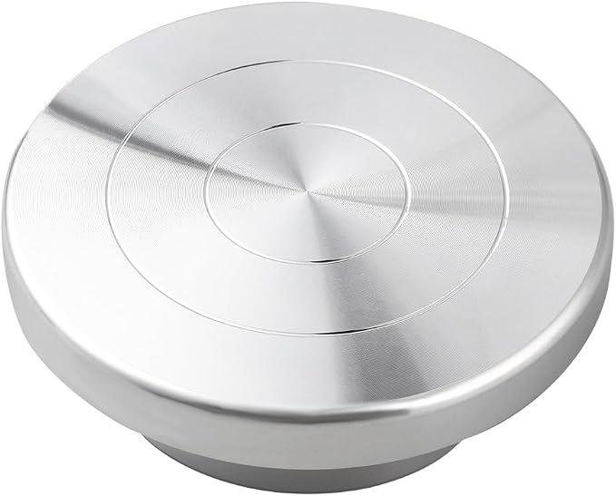 BENECREAT 4.33 Inch Mini Aluminium Alloy Rotated Turntable Sculpting Pottery Wheel, Rotary Wheel Polymer Clay Tools for Craft Display Stand, Pottery Turntable DIY Baking Cake