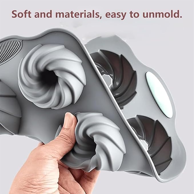 Wreath Ice Mold, Silicone Wreath Ice Cube Tray and Snowflake Mold Set, Flexible Silicone Mold for Wreath Ice Cubes Donuts, Soap & Chocolate, Easy Release (D)