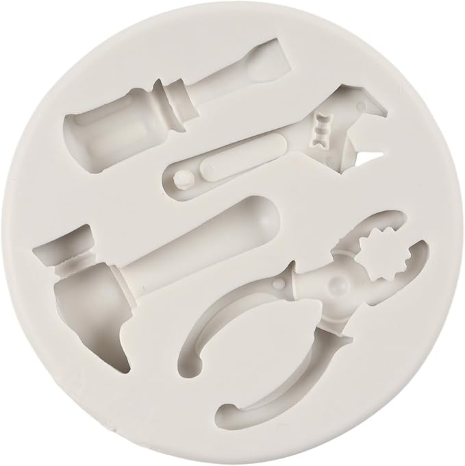 Hand Tools Silicone Mold Construction Tools Chocolate Fondant Molds Wrench Hammer Pliers Molds for Cake Decoration Cupcake Topper Candy Sugar Craft Polymer Clay Gum Paste