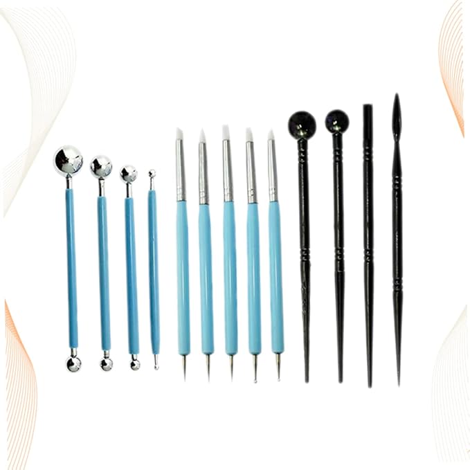 Garneck 13pcs Fondant Carving Pen Kit Versatile Cake Modeling Tools for Engraving and Sculpting for Fondant and Pottery Projects