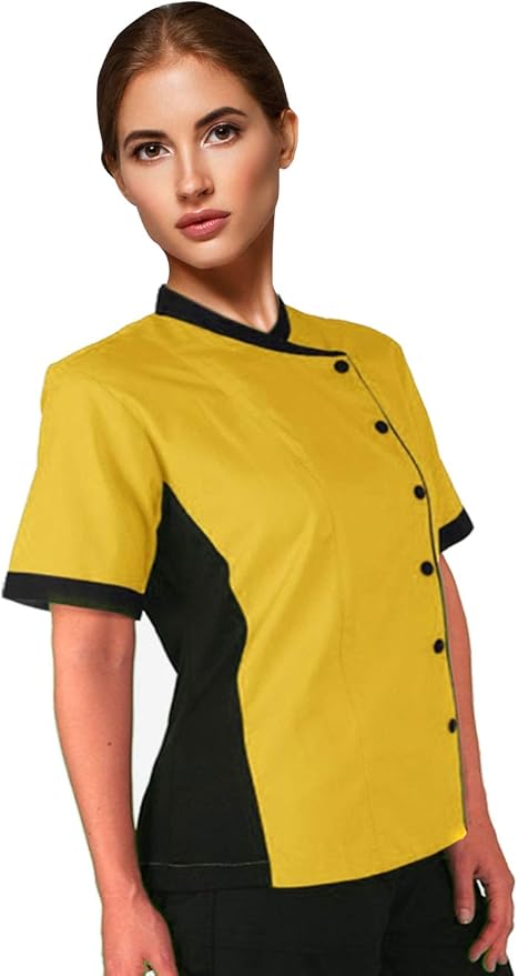 Short Sleeves Only Women's Ladies Side Mesh Chef's Coat Jacket