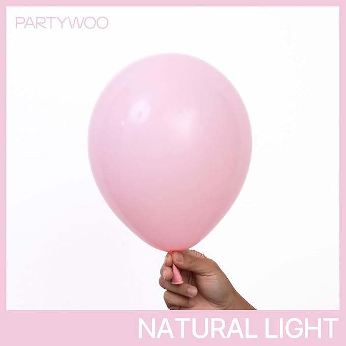 PartyWoo Light Pink Balloons 100 pcs Different Sizes of 36 18 12 10 5 Inch Pastel Baby Pale Pink Balloon Arch Kit Garland for Baby Shower Valentine's Day Princess Birthday Party Decorations Pink-Y48
