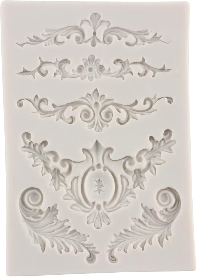 Baroque Silicone Molds Scroll Baroque Fondant Border Mold For Cake Decorating Cupcake Topper Candy Chocolate Gum Paste Polymer Clay Set Of 1