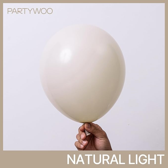 PartyWoo White Balloons 140 pcs Different Sizes of 18 12 10 5 Inch White Sand Balloons Arch Kit Garland for Wedding Baby Shower Birthday Bridal Shower Graduation Engagement Party Decorations White-F12