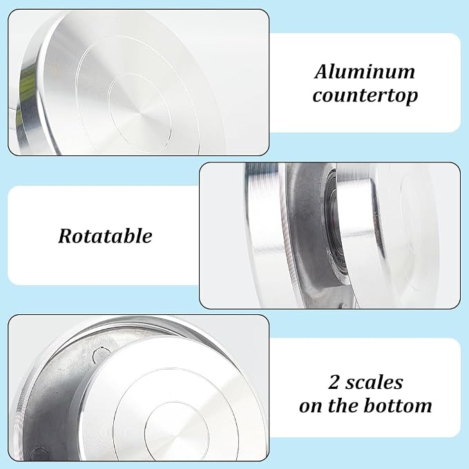 BENECREAT 4.33 Inch Mini Aluminium Alloy Rotated Turntable Sculpting Pottery Wheel, Rotary Wheel Polymer Clay Tools for Craft Display Stand, Pottery Turntable DIY Baking Cake