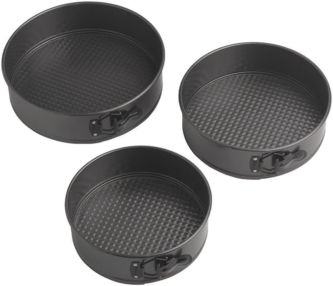 Wilton Gold Non-Stick 8,9,10 in Springform Cheesecake Pan Set, Stainless Steel Bakeware, Made without PFAs, Packaging May Vary