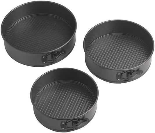 Wilton Gold Non-Stick 8,9,10 in Springform Cheesecake Pan Set, Stainless Steel Bakeware, Made without PFAs, Packaging May Vary