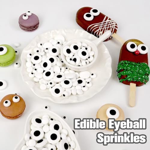 Edible Candy Eyeball Sprinkles, 150g/5.29oz, Googly Eyes Sprinkles for Cake Decorating, Edible Candy Eyes for Cupcakes, Cookies Toppings, Party, Holiday, Dessert Supplies