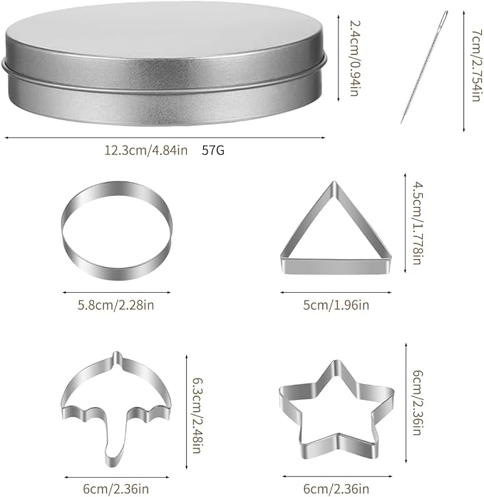 Dalgona Candy Mold Kit – Stainless Steel Cookie Cutters Set with Needle Tool, Sugar Biscuit Molds for Korean Dalgona Candy, Chocolate, Fondant – Reusable Baking Tools for Party & DIY (6 Set)