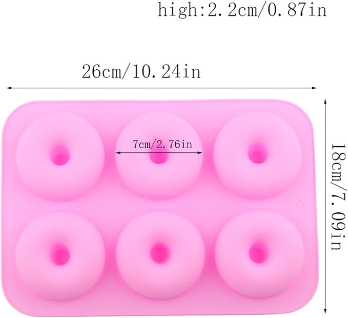 6 Cavity Donut Silicone Chocolate Molds Doughnut Pan Mold For Chocolate Candy Set Of 2