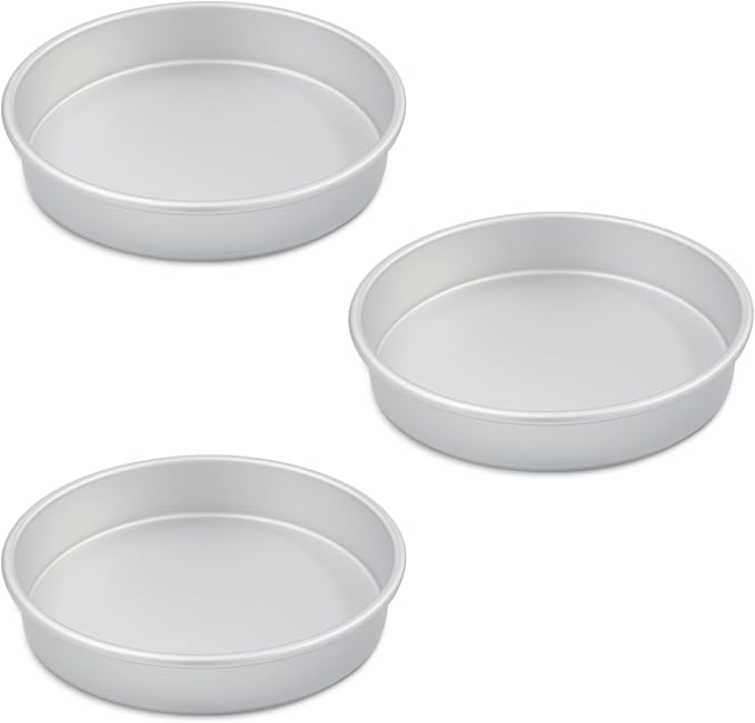 6 x 2 Inch Heart Shaped Cake Pans Set of 2, Aluminum Heart Cake Tin, Baking Cake Pan for Wedding, Party, Family Occasions, Chocolate, Bread. (Round, 9×2 Round Cake Pan, Set of 3)