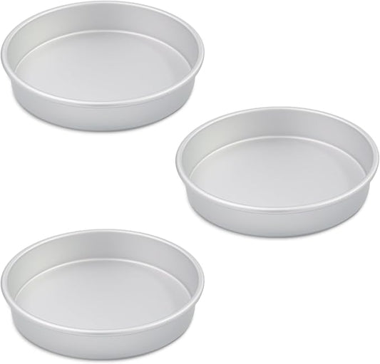 6 x 2 Inch Heart Shaped Cake Pans Set of 2, Aluminum Heart Cake Tin, Baking Cake Pan for Wedding, Party, Family Occasions, Chocolate, Bread. (Round, 9×2 Round Cake Pan, Set of 3)
