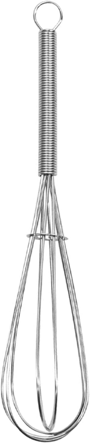Digead Mini Wire Whisk, 8 Inch Small Whisk for Cooking - Ergonomic Spiral Handle, 304 Stainless Steel - Lightweight Mixing Tool for Sauces, Eggs, Pancake Batter, Coffee, Matcha – Silver