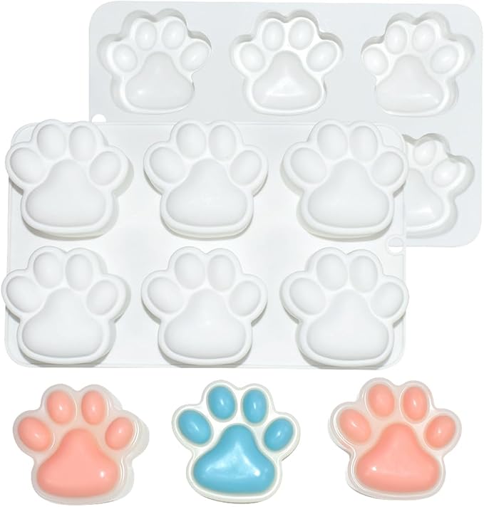 Silicone Chocolate Molds 3D Cat Paw, Non-Stick Silicone Mold for Creating Individual Portions Mousse Cake, Pastry, Chocolate, Ideal for Professional-Looking Dessert (E_ Cat Paw)