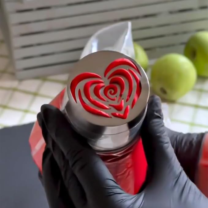 1 Piece Stainless Steel XXL Love Heart Pattern Russian Icing Tips,Marshmallow Craft Piping Nozzles,Pastry Frosting Russian Piping Tips,Flower Frosting Nozzles for Cake Decoration