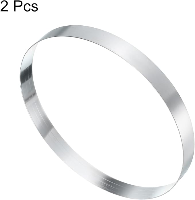 HARFINGTON 2Pcs Round Cake Ring 7.48 x 1 Inch Seamless Stainless Steel Pastry Mousse Dessert Ring Mirror Coating for Baking Cooking English Muffins Crumpet Making Tool
