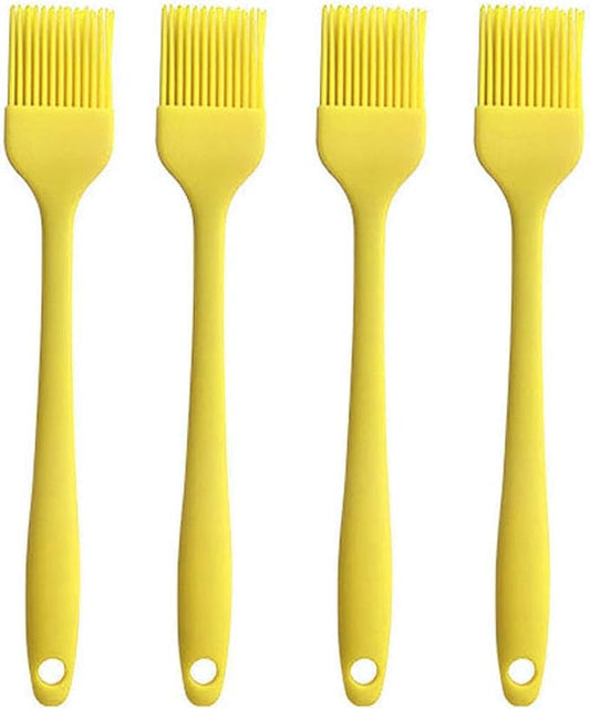 Silicone Oil brush, for BBQ Kitchen Cooking Baking and Grilling (4 PCS,yellow)