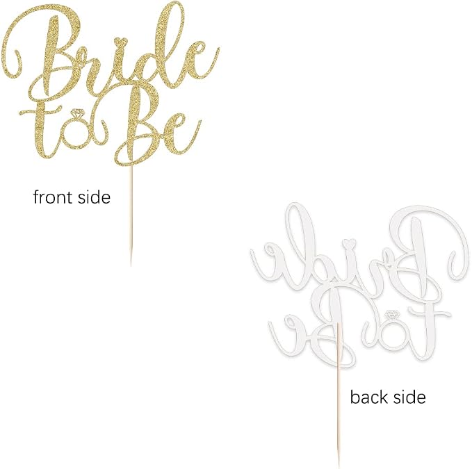 Glitter Bride to Be Cake Topper - Bridal Shower Cake Topper,for Wedding Shower;Engagement;Bachelorette;Hen Party Decorations (golden)