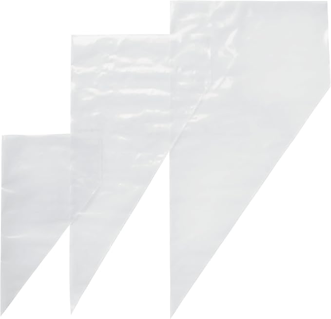 DecoPac Disposable Pastry Bag, Piping Bags with Non-Slip Outer Surface, Pack of 100 Clear Bags - 18 Inch