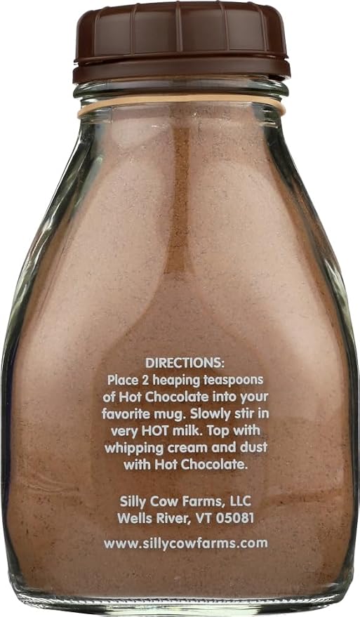 Sillycow Farms Hot Chocolate Mix Truffle Flavor | Vegan, Nut Free Certified Quality Cocoa Powder | Gluten-Free, Non-GMO & Dairy-Free | Reusable Packaging | 16.9 Oz Reusable Glass Bottle - Pack of 3