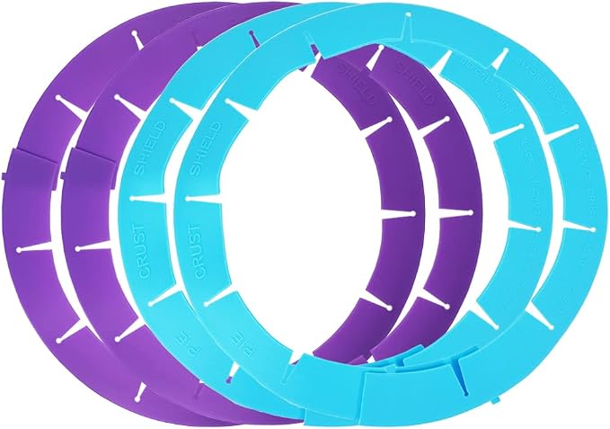 Adjustable Pie Crust Shield Protector Pie Edge Protector Tools Round Silicone Baking Cake Pizza Cover BPA-Free for Halloween Christmas Baking Fits 8-11.5 Inches Pie