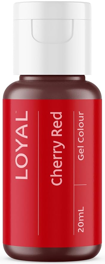 Loyal Gel Food Coloring | Vibrant Color for Buttercream, Fondant, Royal Icing, Gum Paste, Marzipan and Cake Batter | Gel-Based Concentrated Food Dye - 20ml Cherry Red