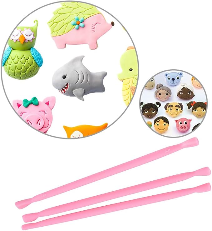SHOWERORO 11-Piece Fondant Cake Carving Tools Set Cake Decorating Mould Kit with Cup Chisel Angle Chisel Flat Taper Point and Cup Round Tips for Sugar Craft Eye Detail Modeling