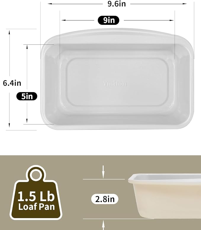 Non-Stick Bread Loaf Pan, 9x5 Inch, Ceramic Coating, Aluminized Steel, Oven Safe to 550°F, Dishwasher Safe - Non-Toxic, PTFE & PFOA Free, Sunshine Cream