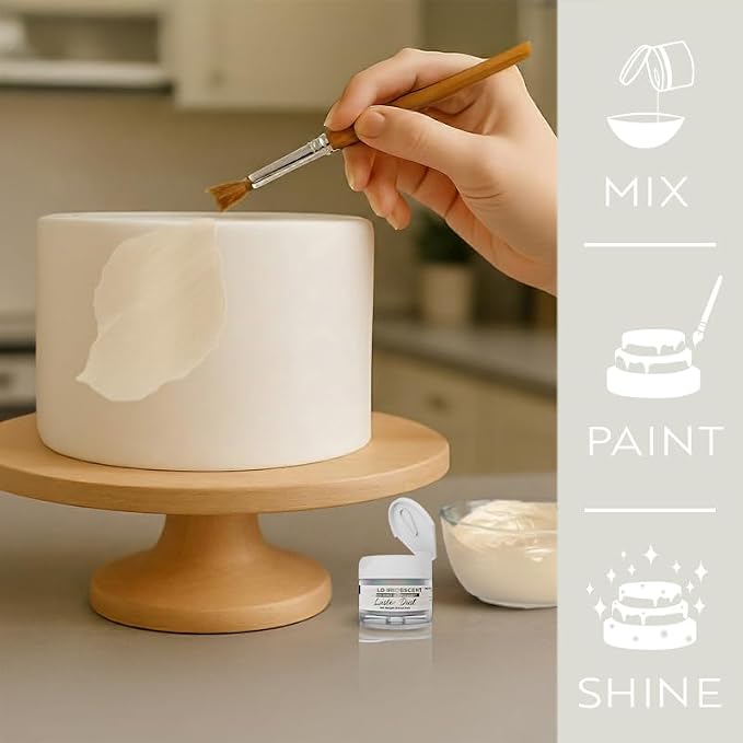 Luster Dust - Gold Iridescent (4g 1x Jar) | Edible Vegan Dust & Paint for Cake Decorating, Ice Cream, Desserts, Cocktails and Beverages by Bakell