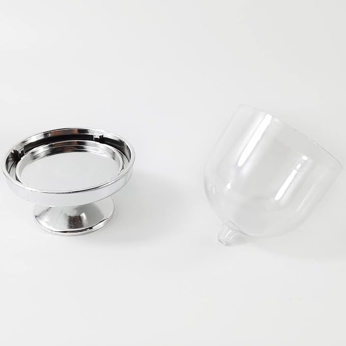 TIHOOD 12PCS Mini Cupcake Stand, Tiny Cake Dome with Clear Plastic For Chocolate, Cheese, Coconut Macaroons, Rum Balls, Candies & More! (Silver)
