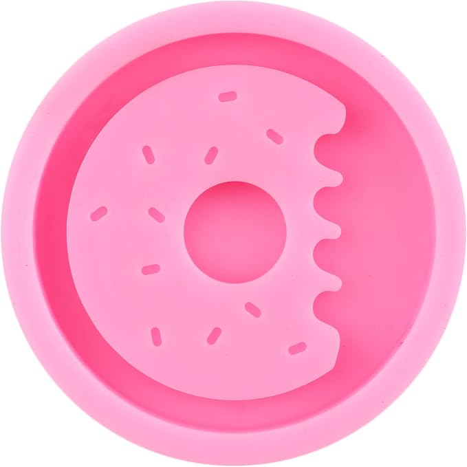 Zixiang Donut Silicone Mold Doughnut Fondant Molds for Cake Decorating Cupcake Topper Gummy Candy Chocolate Gum Paste Polymer Clay Set of 4