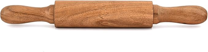 Rolling Pins Acacia Wood Professional Baker's Tool for Dough, Pastry, Pizza | Durable & Rustic Kitchen Essential (16" x 1.5" x 1.5")