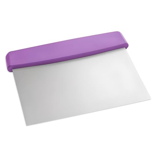OCS Parts 6-Inch Stainless Steel Dough Cutter and Bench Scraper | Purple Handle | Cutter for Pizza Dough, Bread, and Pastry Dough | Multipurpose Kitchen Utensil