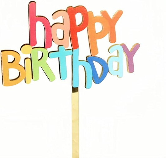 ZHENGYE Multicolour Happy Birthday Cake Topper Decoration For Birthday Party Decorations Supplies