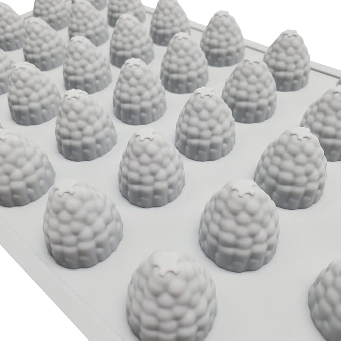 mostsom 35-Cavity 3D Raspberry Silicone Mold for Fondant Chocolate Candy Gum Paste Polymer Clay Resin Kitchen Baking Sugar Craft Cake Cupcake Decorating Tools (Raspberry D)