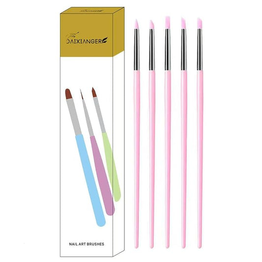 5Pcs Silicone Sculpting Tools, Pink Clay Sculpting Tools, Multi-Shape Silicone Brushes, Pottery Modeling Tools for Polymer Clay, Ceramics, Nail Art, Fondant & Craft DIY