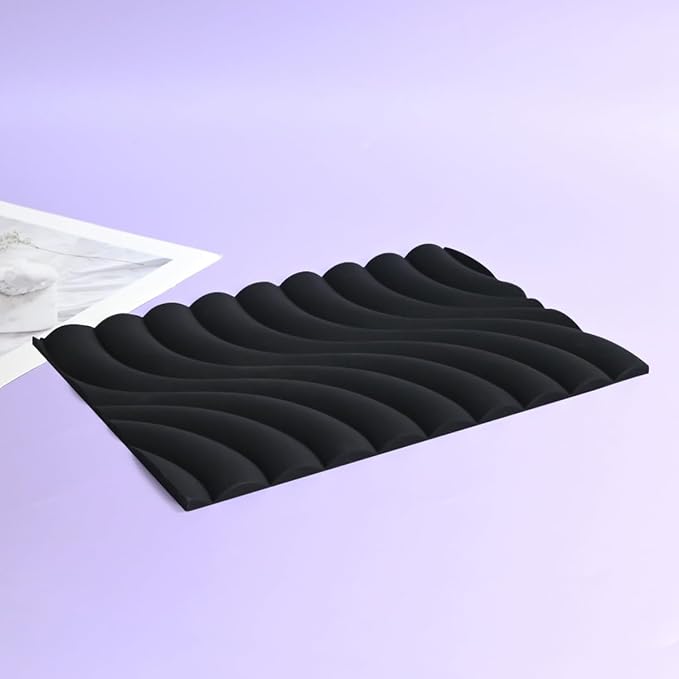 mostsom Fondant Silicone Mold for Cake Decoration Cake Border Downsand Pattern Impression Mat Fondant Embossing Stencil for DIY Cookies, Cupcakes, Chocolate, Flexible (F_Downsand)