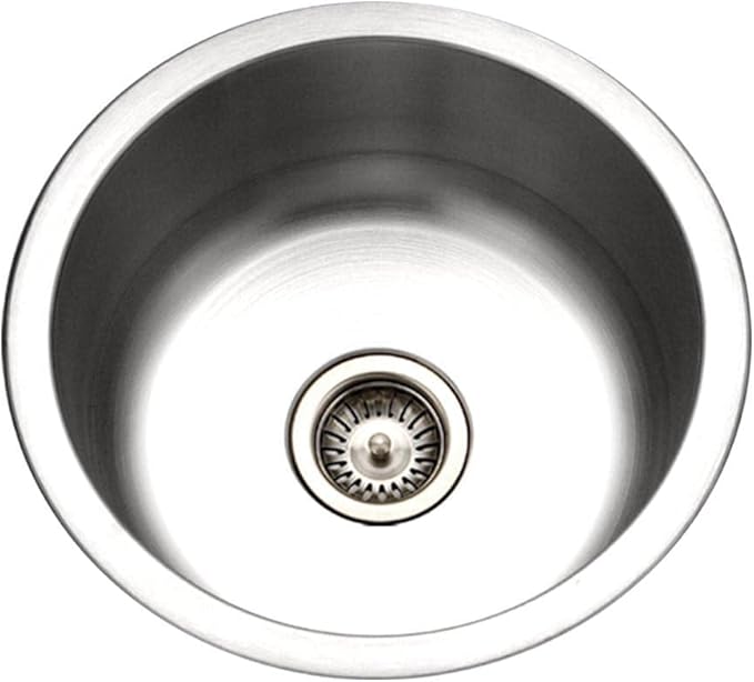 Houzer Club 18 inch Stainless Steel Undermount Single Round Bowl Bar Sink with Strainer - CF-1830-1