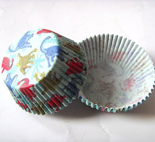 Dinosaur birthday Paper Muffin Cupcake Liners case Baking Cups 100 pcs,Standard Size 2x1.25inch (dinosaur)