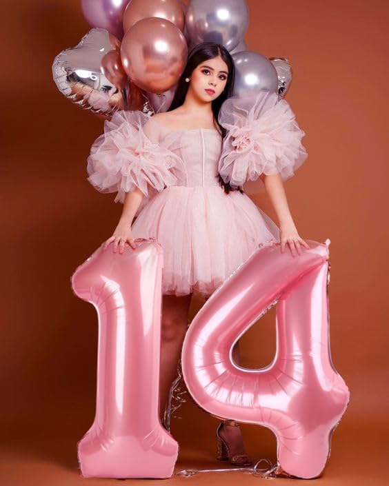 Number Balloons 1, 40 Inch One Balloons for 1st Birthday Girl Boy 1 11 21 Party Decorations Baby Shower Photo Shoot, Pastel Pink 1 Balloon