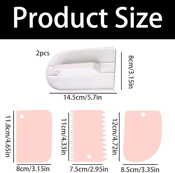 5 Pcs Fondant Smoothing, Plastic Cake Decorating Smoothing Polisher, Icing Paddle Finisher for Sugar Craft and Cake Decoration